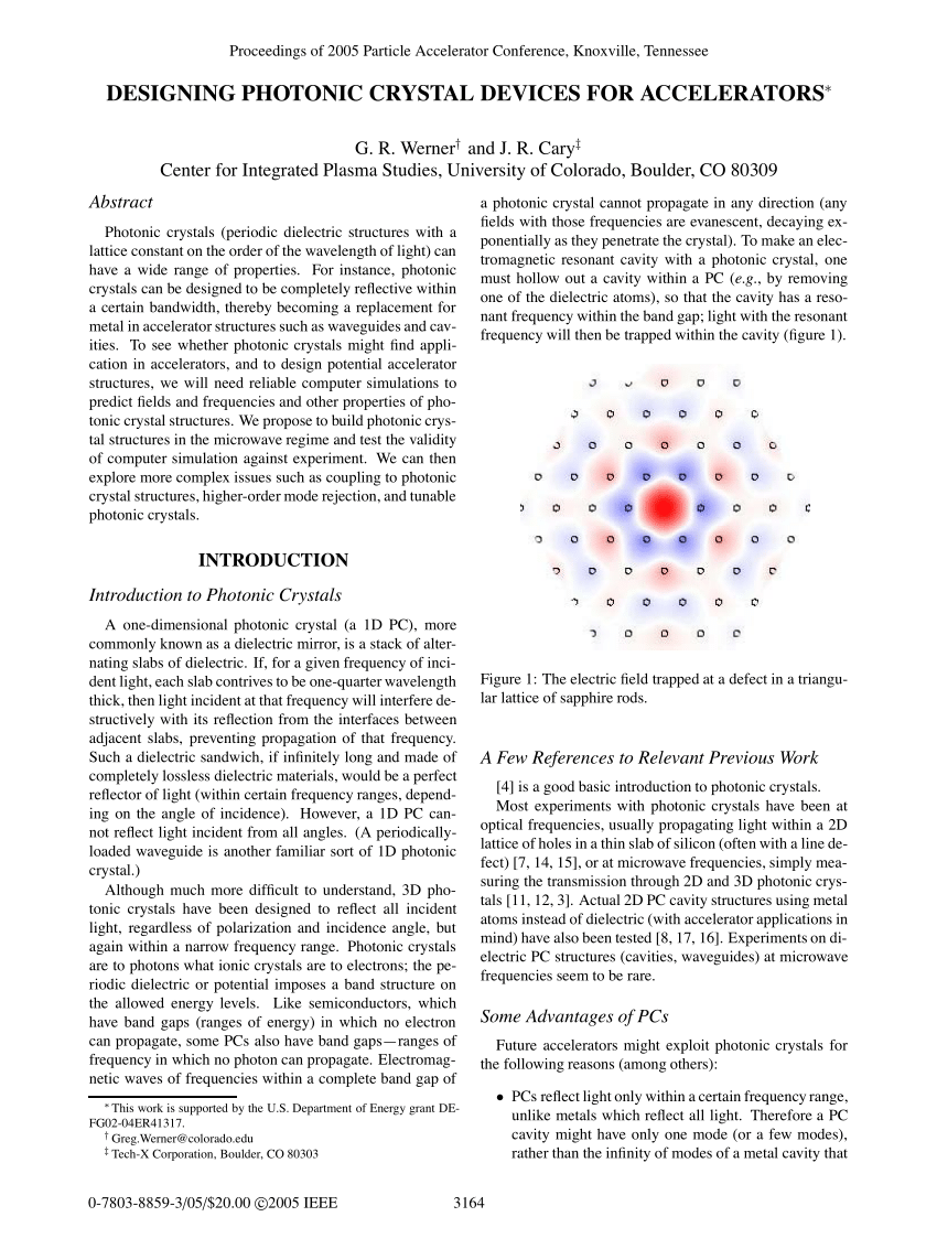 Pdf Designing Photonic Crystal Devices For Accelerators