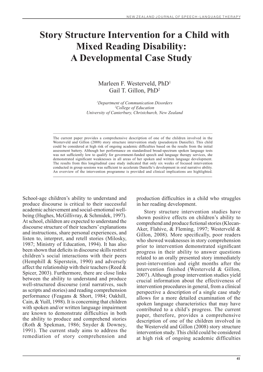 developmental data in case study