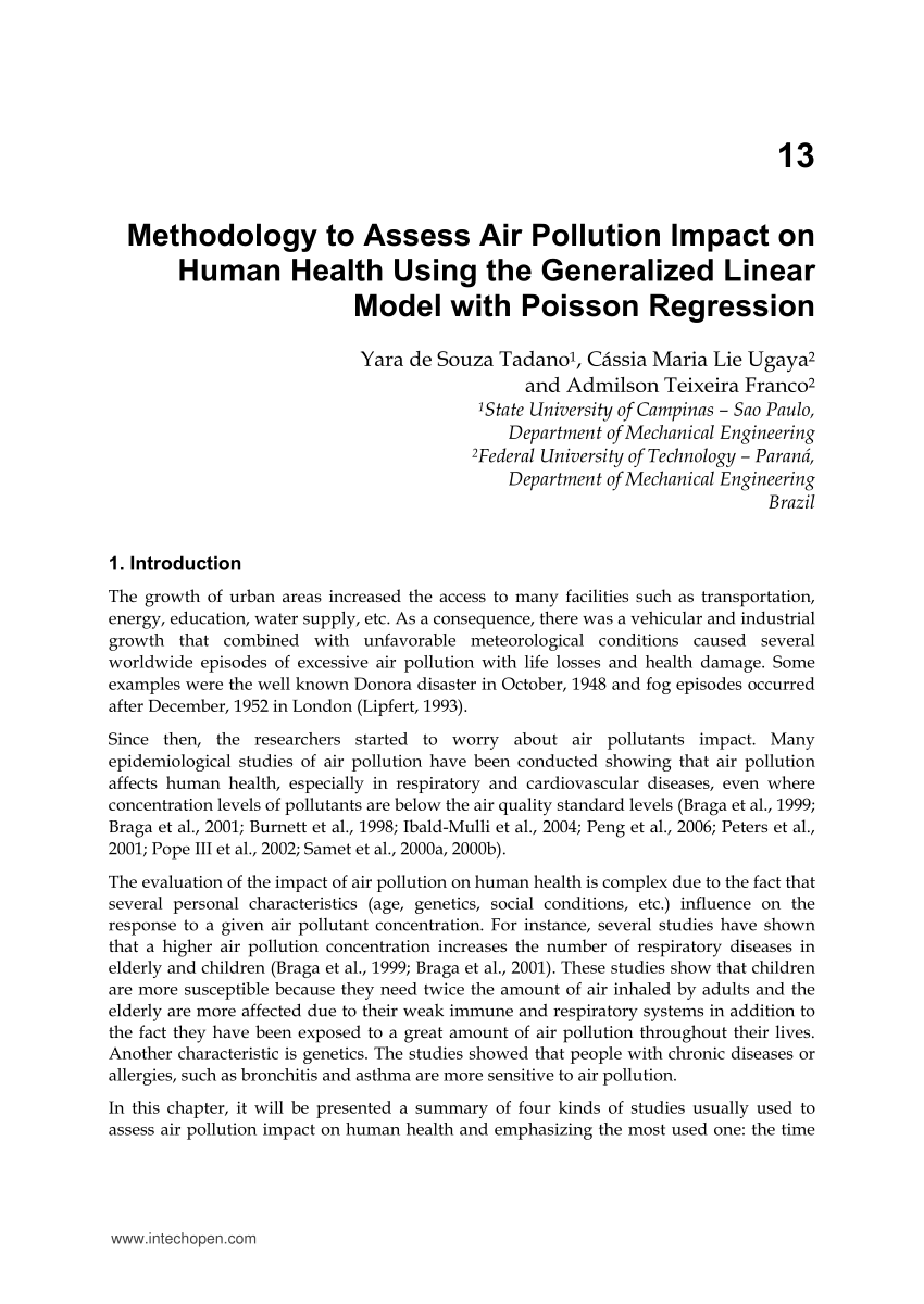 methodology for analysis of air pollution