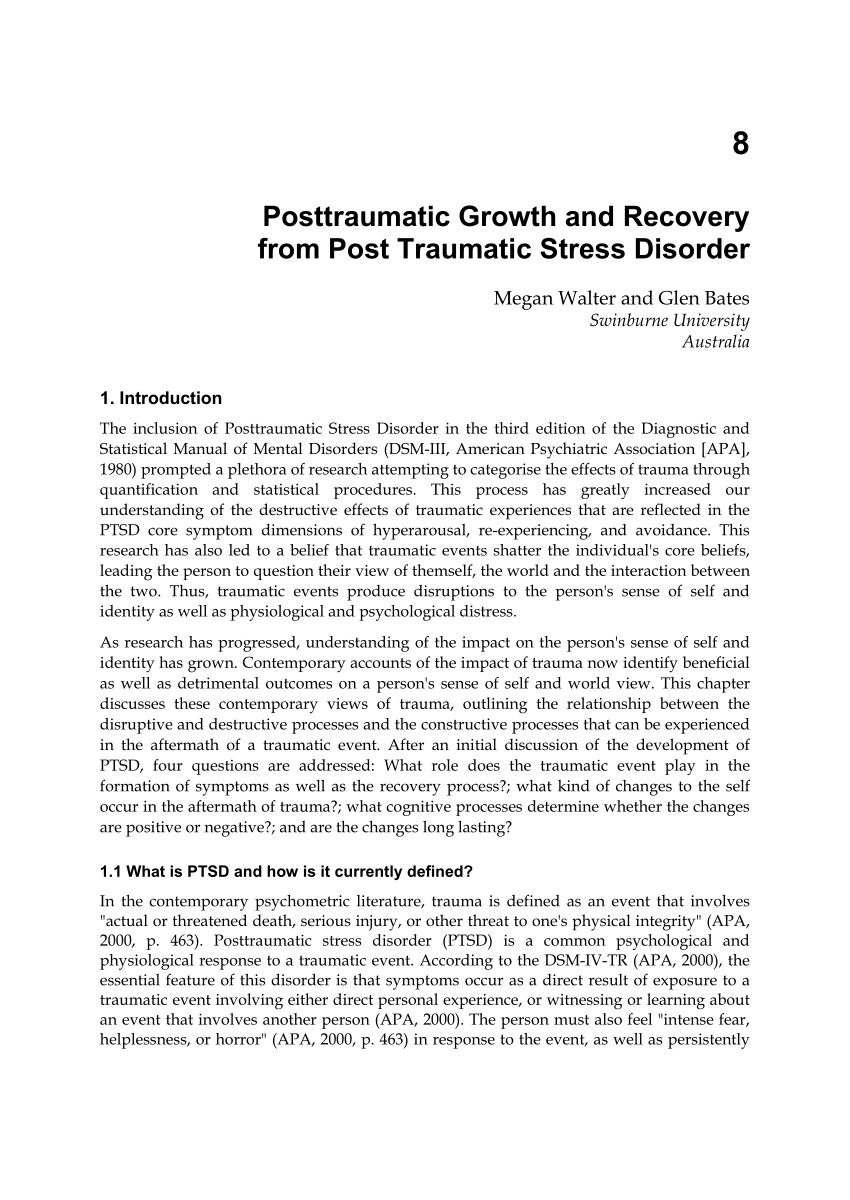 research paper on post traumatic stress disorder