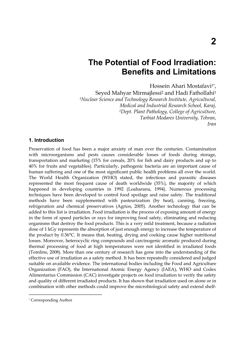 research papers on food irradiation