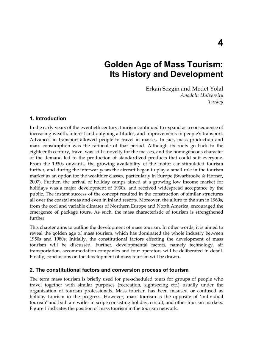 PDF) Golden Age of Mass Tourism: Its History and Development