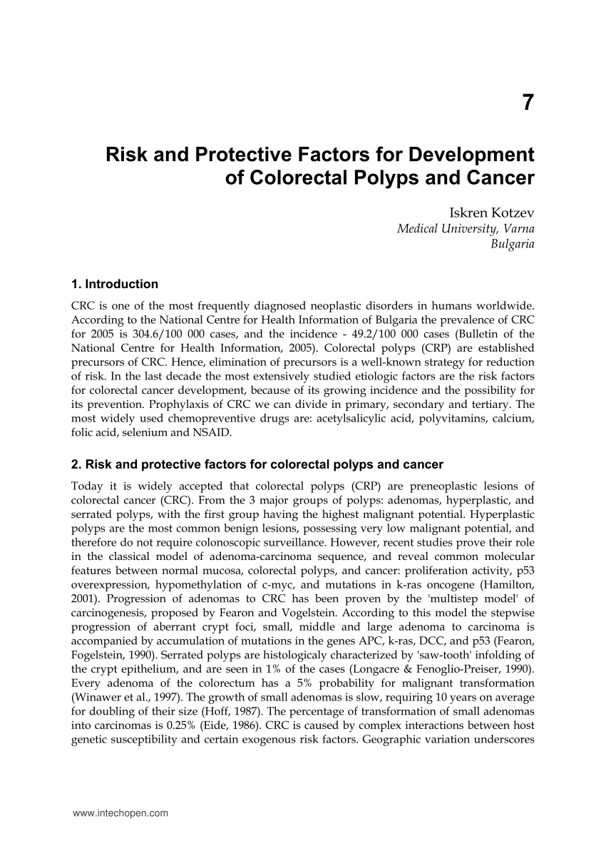 PDF) Risk and Protective Factors for Development of Colorectal ...