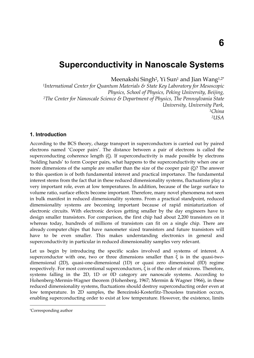 PDF) Superconductivity in Nanoscale Systems