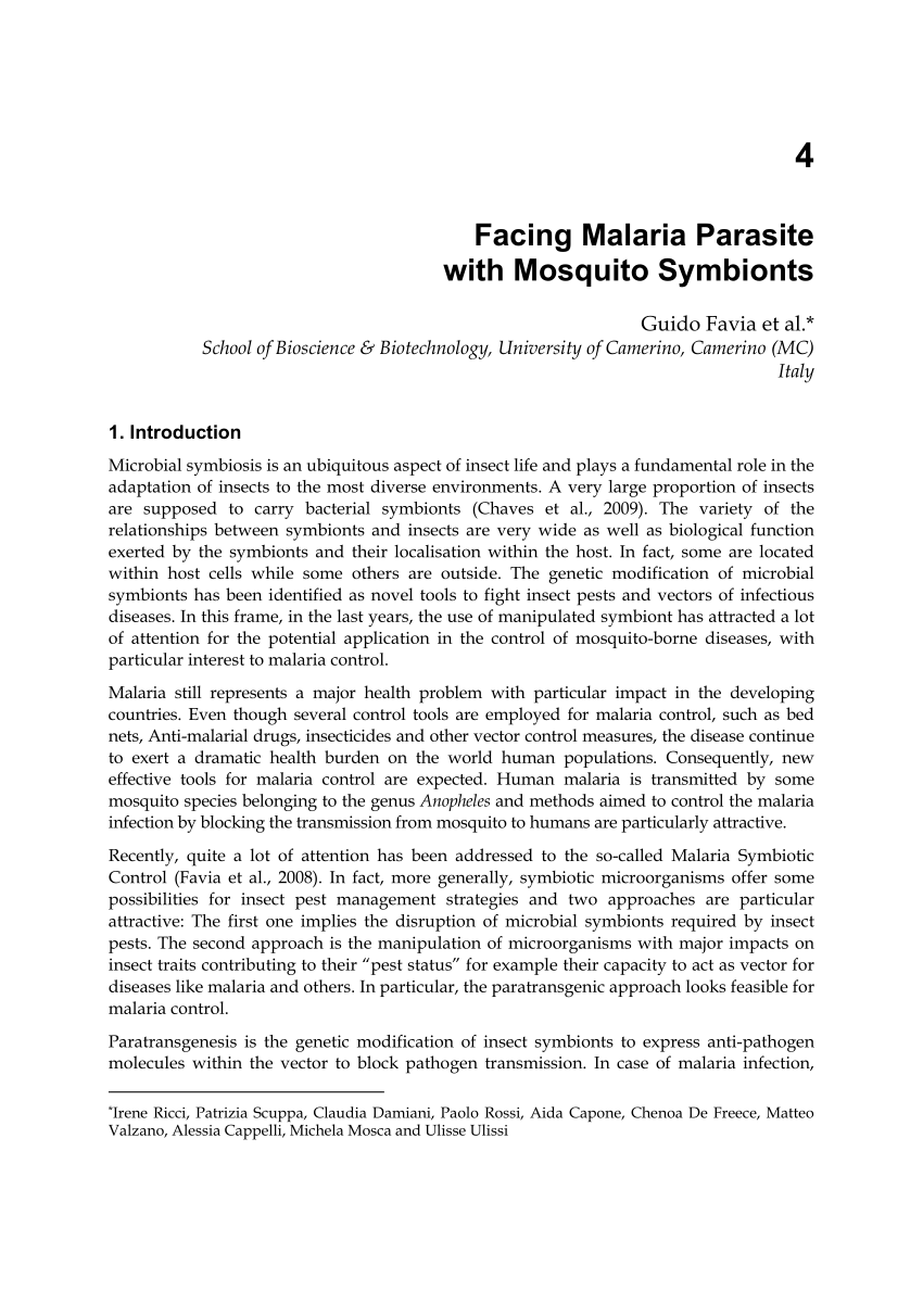 PDF) Facing malaria parasite with mosquito symbionts.