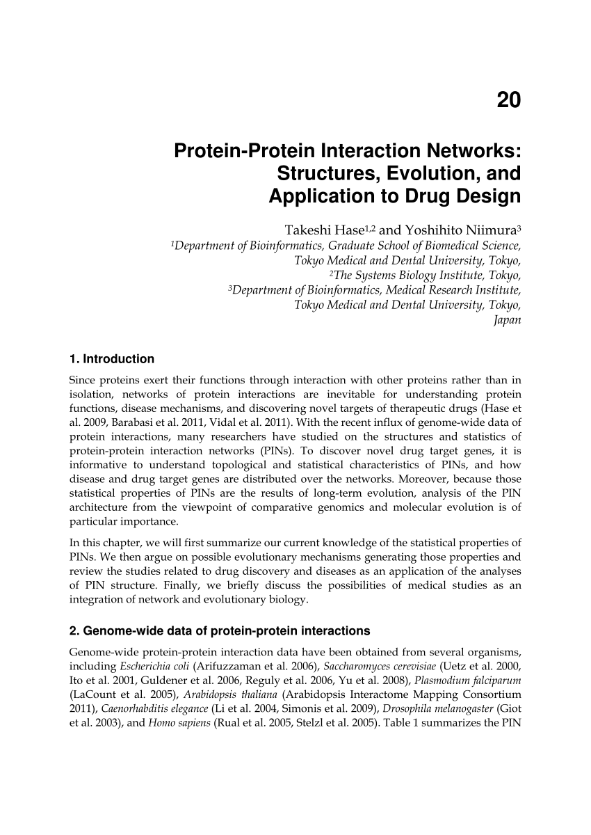 PDF) Protein-Protein Interaction Networks: Structures, Evolution 