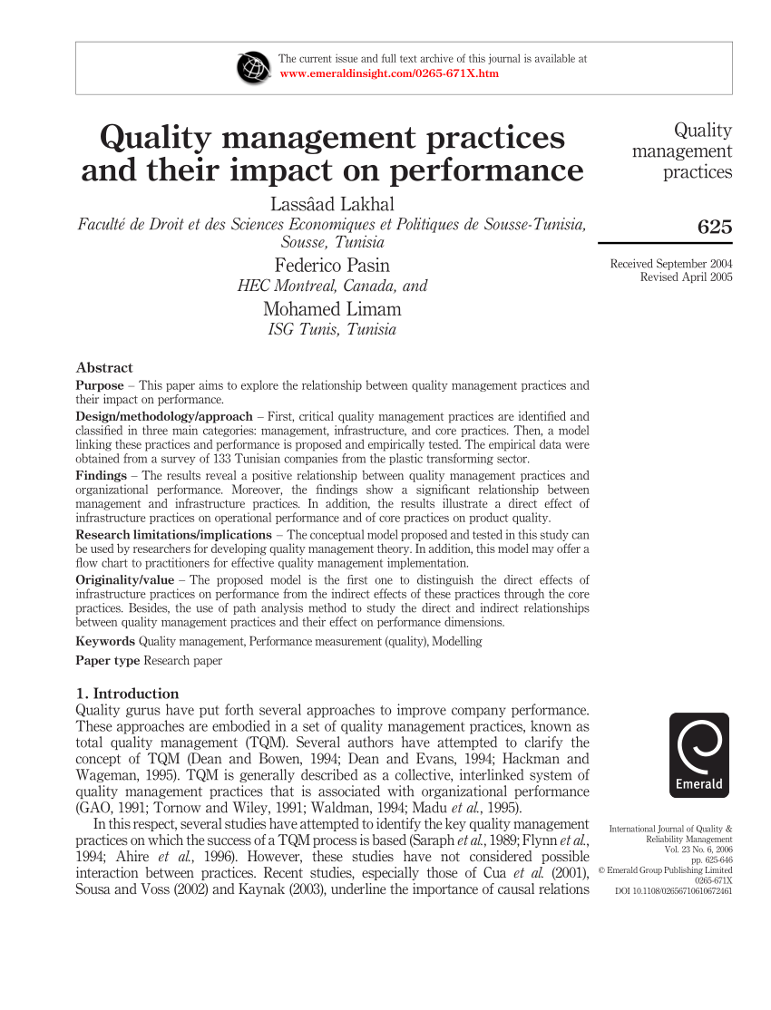 quality management research papers pdf
