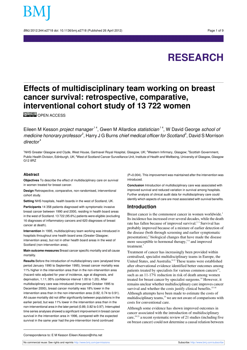 multidisciplinary breast cancer case study