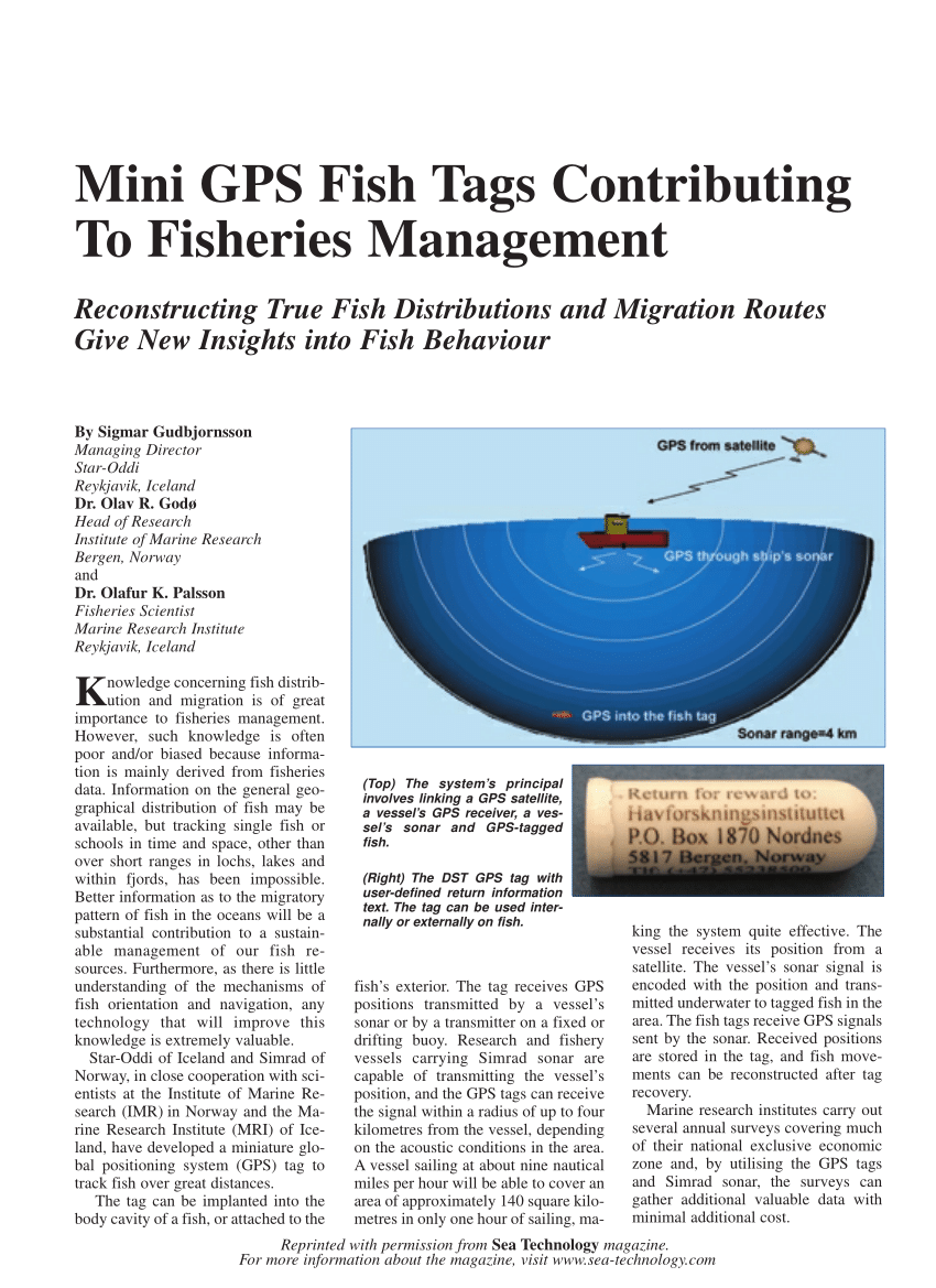 PDF) Mini GPS fish tags contributing to fisheries management