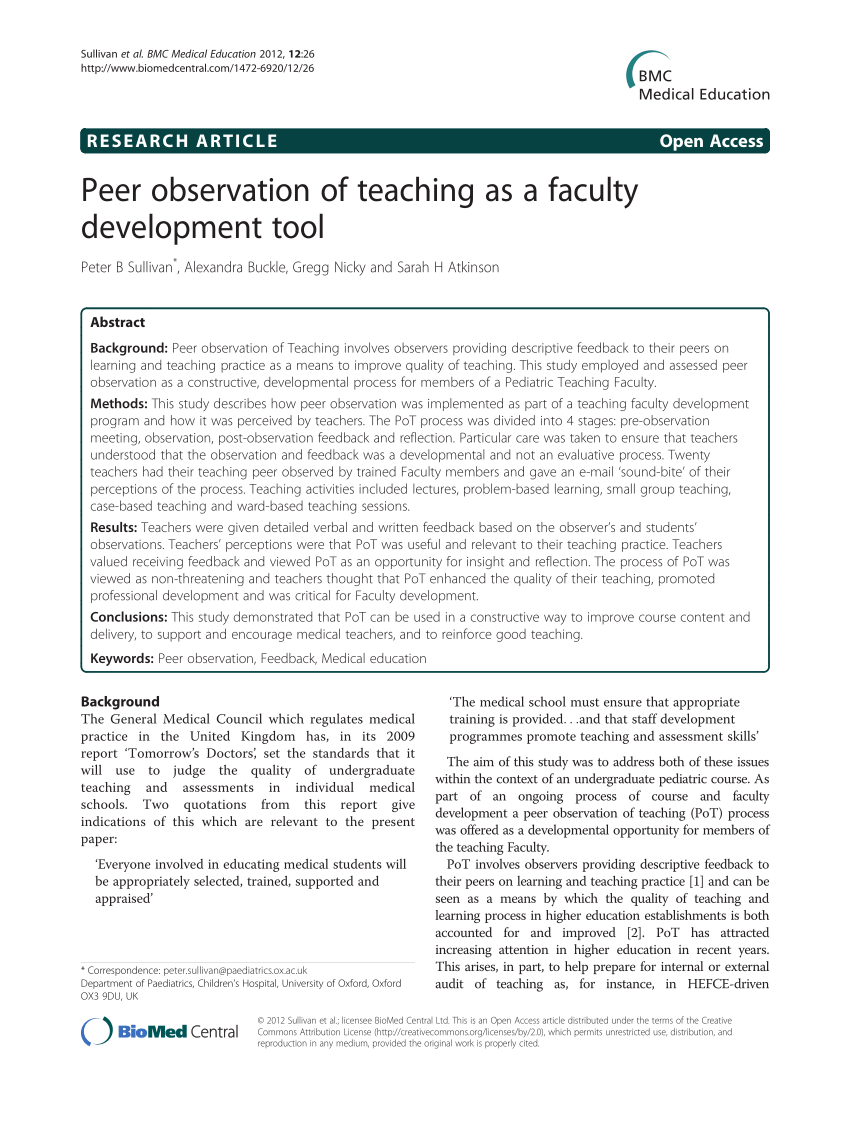 research paper about peer teaching