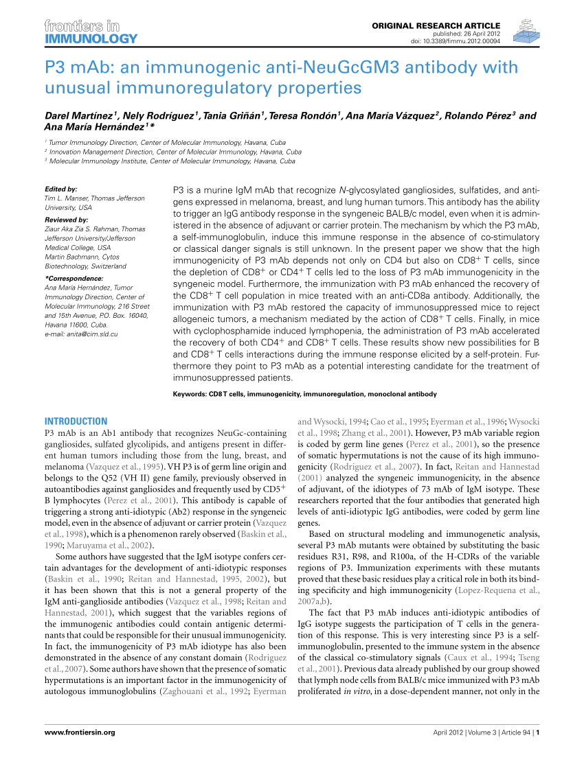 (PDF) P3 mAb: An Immunogenic Anti-NeuGcGM3 Antibody with Unusual Sns-Brigh10