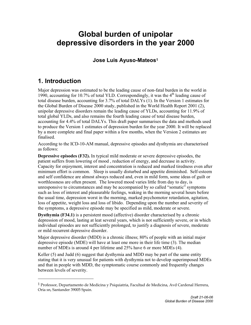 research article on depressive disorders