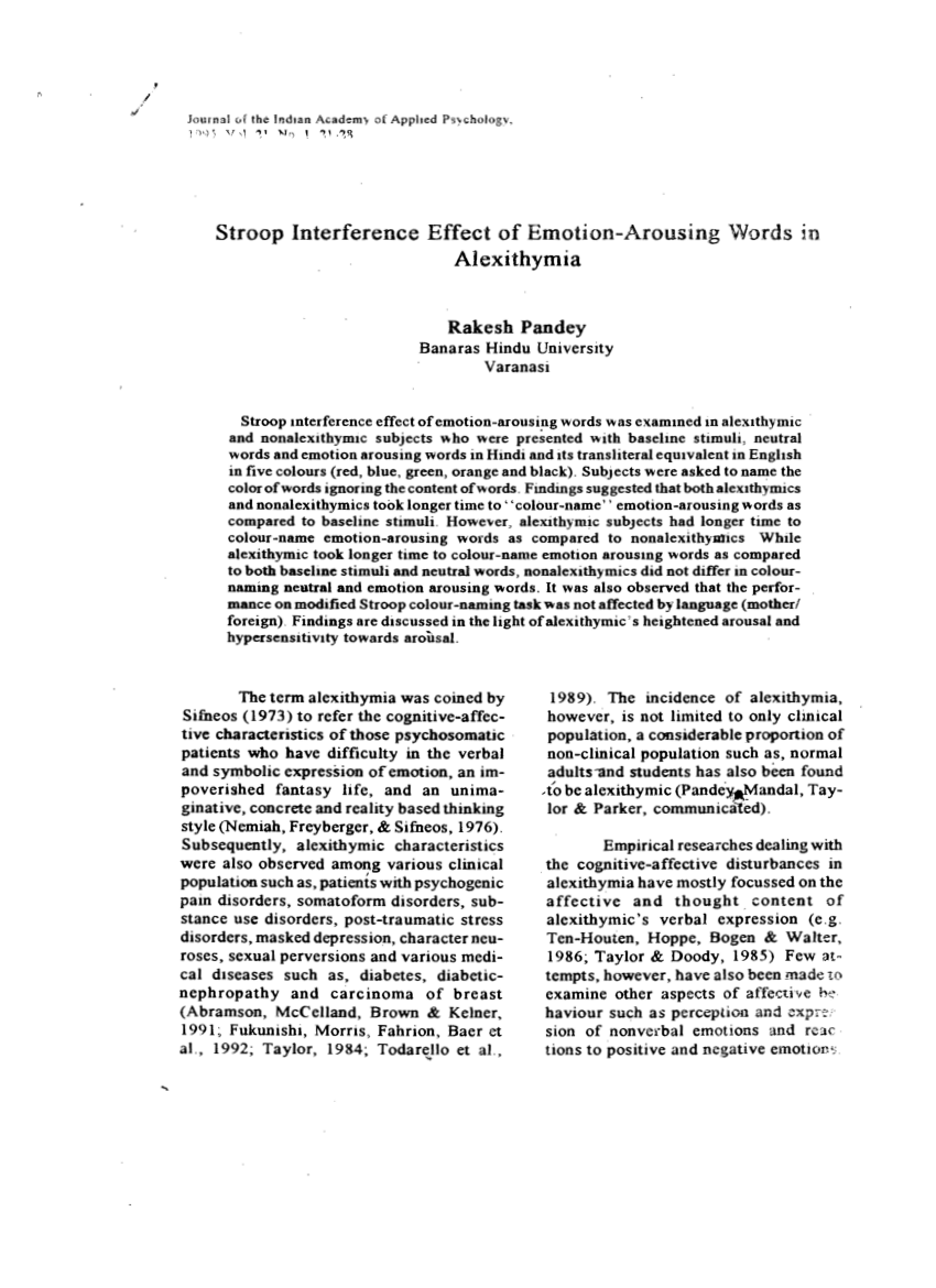 pdf-stroop-interference-effect-of-emotion-arousing-words-in-alexithymia