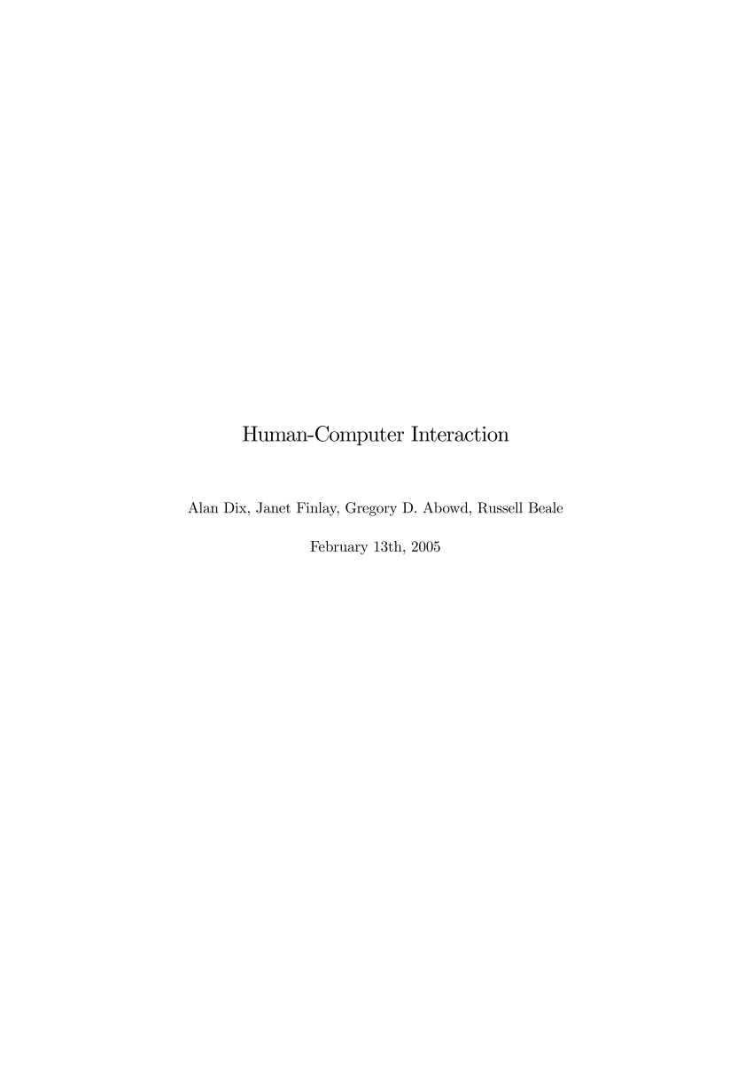 PDF) Human-Computer Interaction