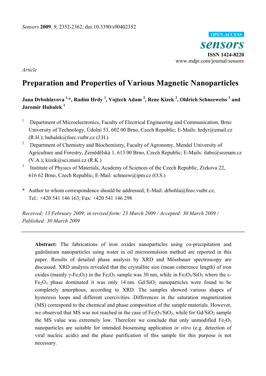 research paper on magnetic nanoparticles