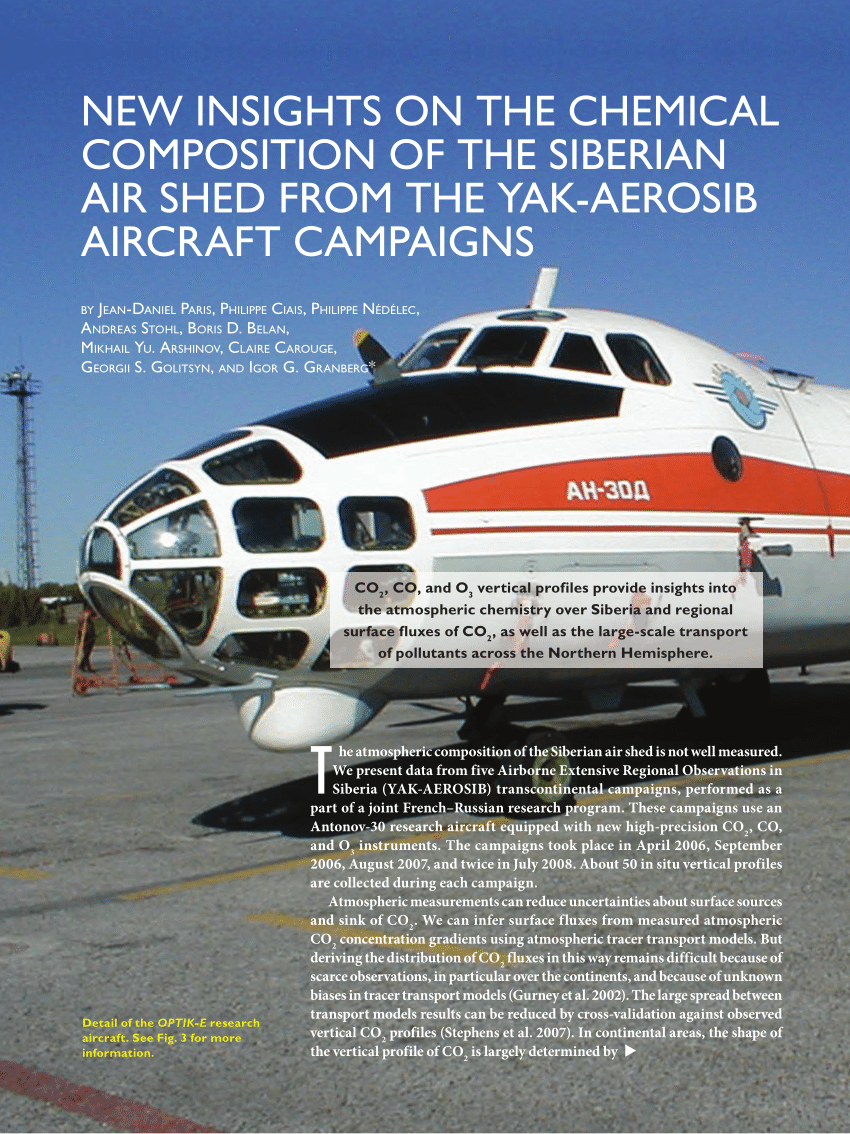 Pdf New Insights On The Chemical Composition Of The Siberian Air Shed From The Yak Aerosib Aircraft Campaigns