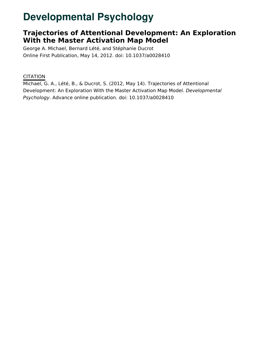 Pdf Trajectories Of Attentional Development An Exploration With The Master Activation Map Model