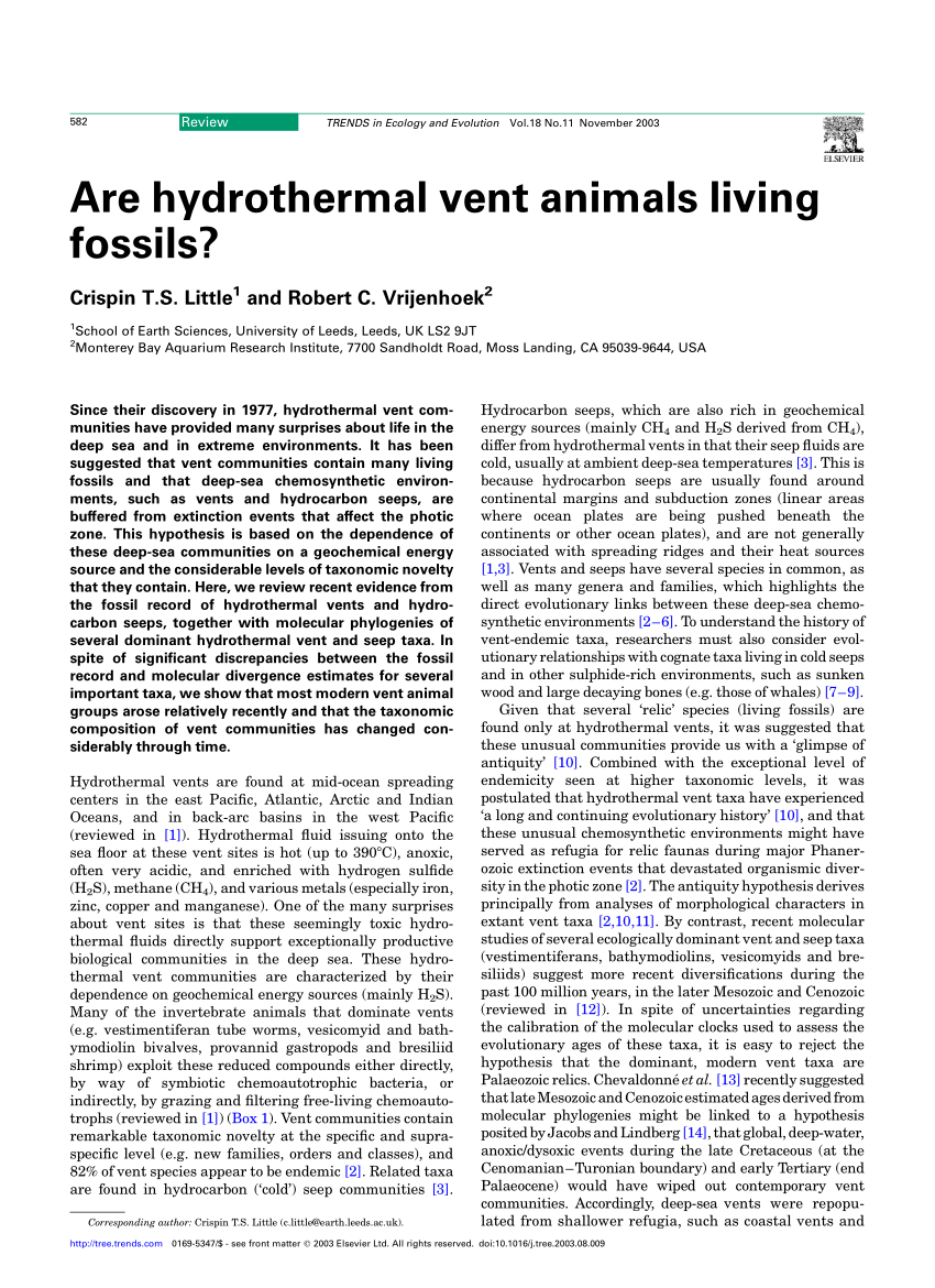 (PDF) Are deep-sea animals living fossils?