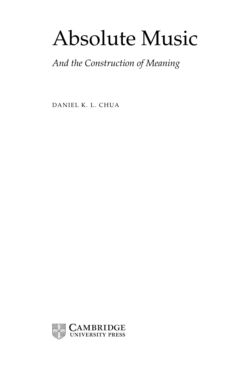 PDF) Absolute Music: And the Construction of Meaning
