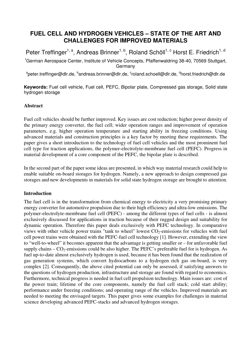 research paper on hydrogen energy