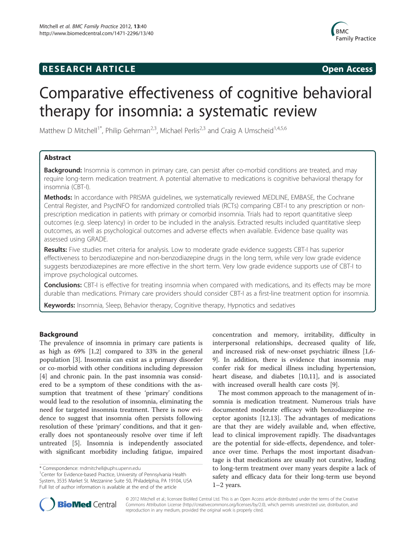cognitive behavioral therapy for insomnia in older adults