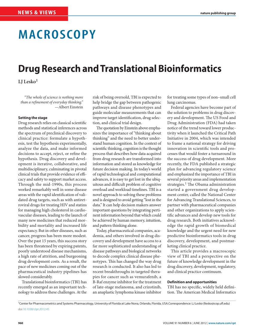 research paper based on bioinformatics