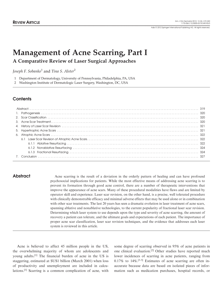 Acne Scar Research Paper