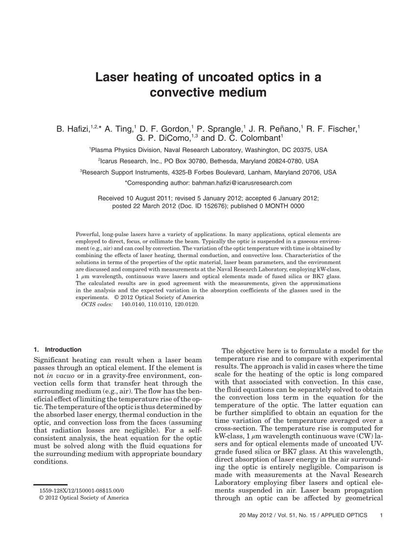 Modeling of the laser beam shape for high-power applications