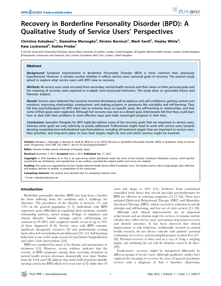 Borderline Personality Disorder Treatment. Pathways Real Life Recovery