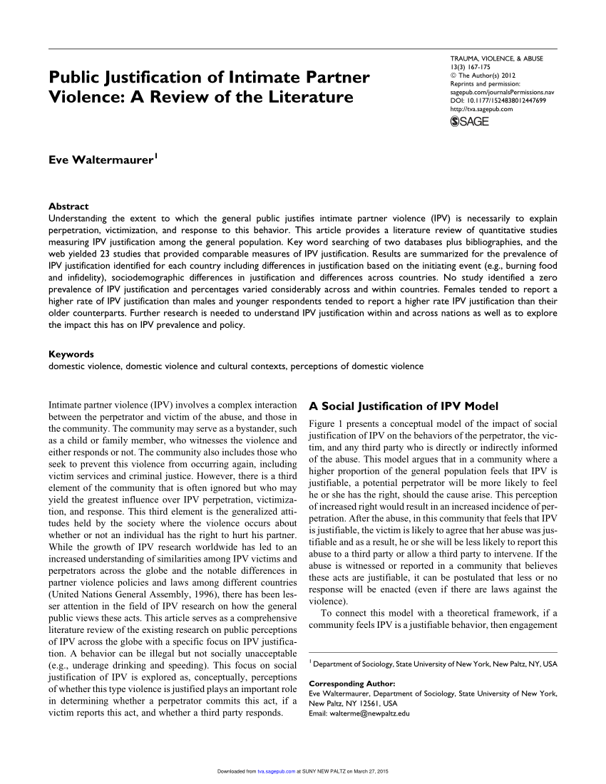 literature review on intimate partner violence