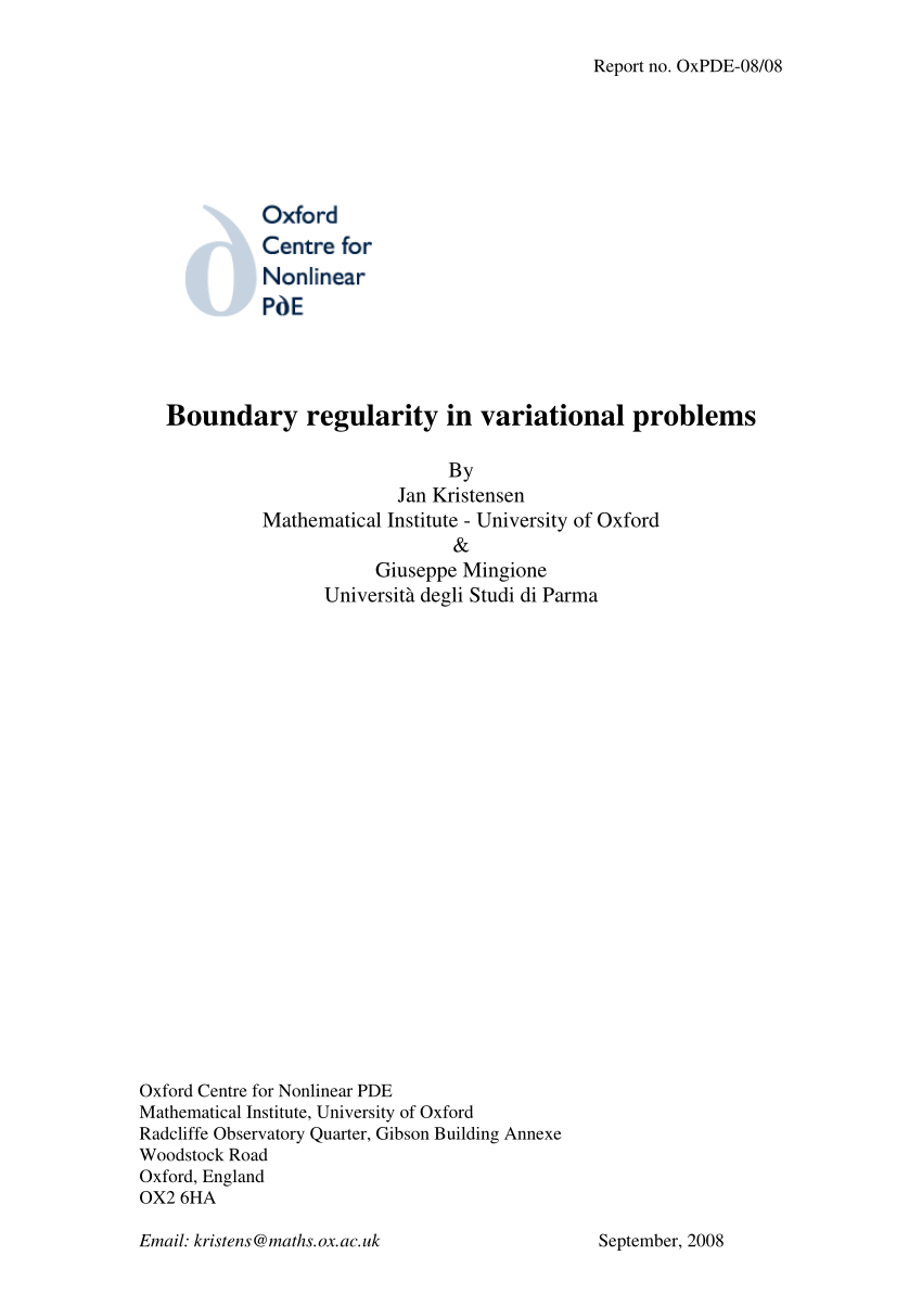 PDF) Boundary Regularity in Variational Problems