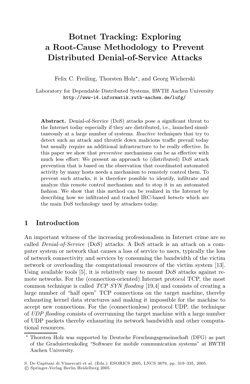 Research paper on denial of service attack