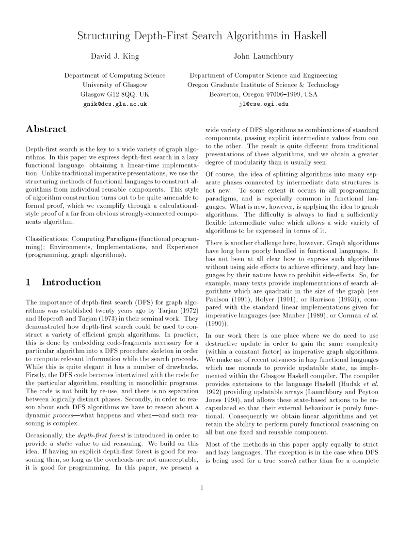 Depth-first and breadth-first search in Haskell