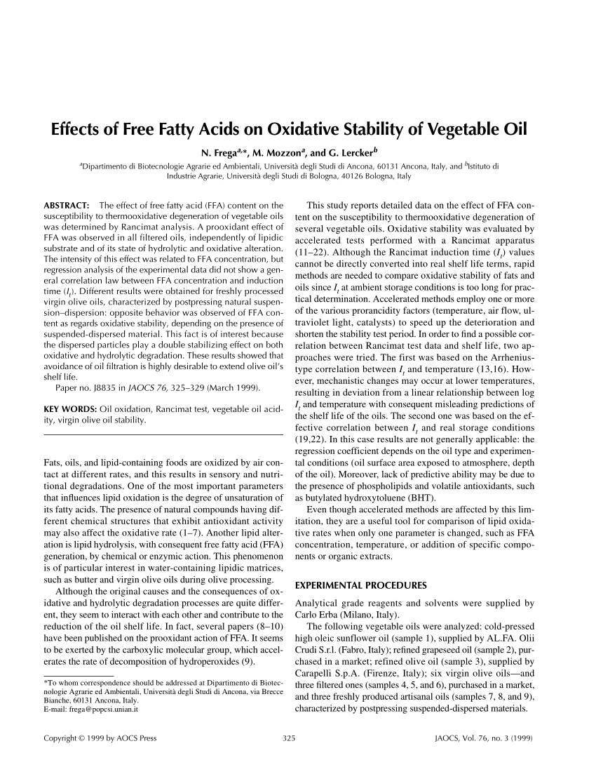 research paper on free fatty acids