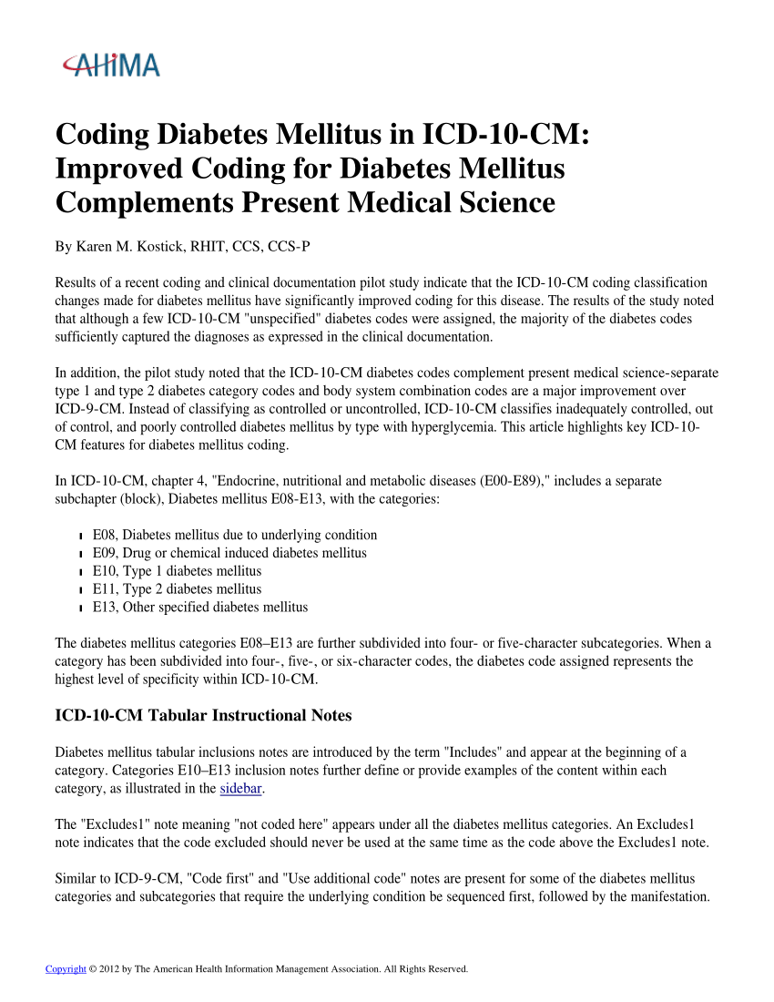 diabetes mellitus icd 10 codes list