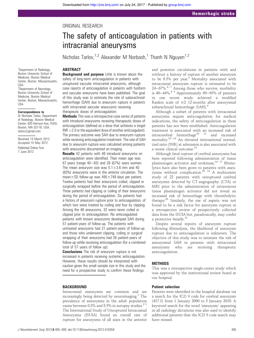 Demographic and clinical data for 23 patients with intracranial aneurysm