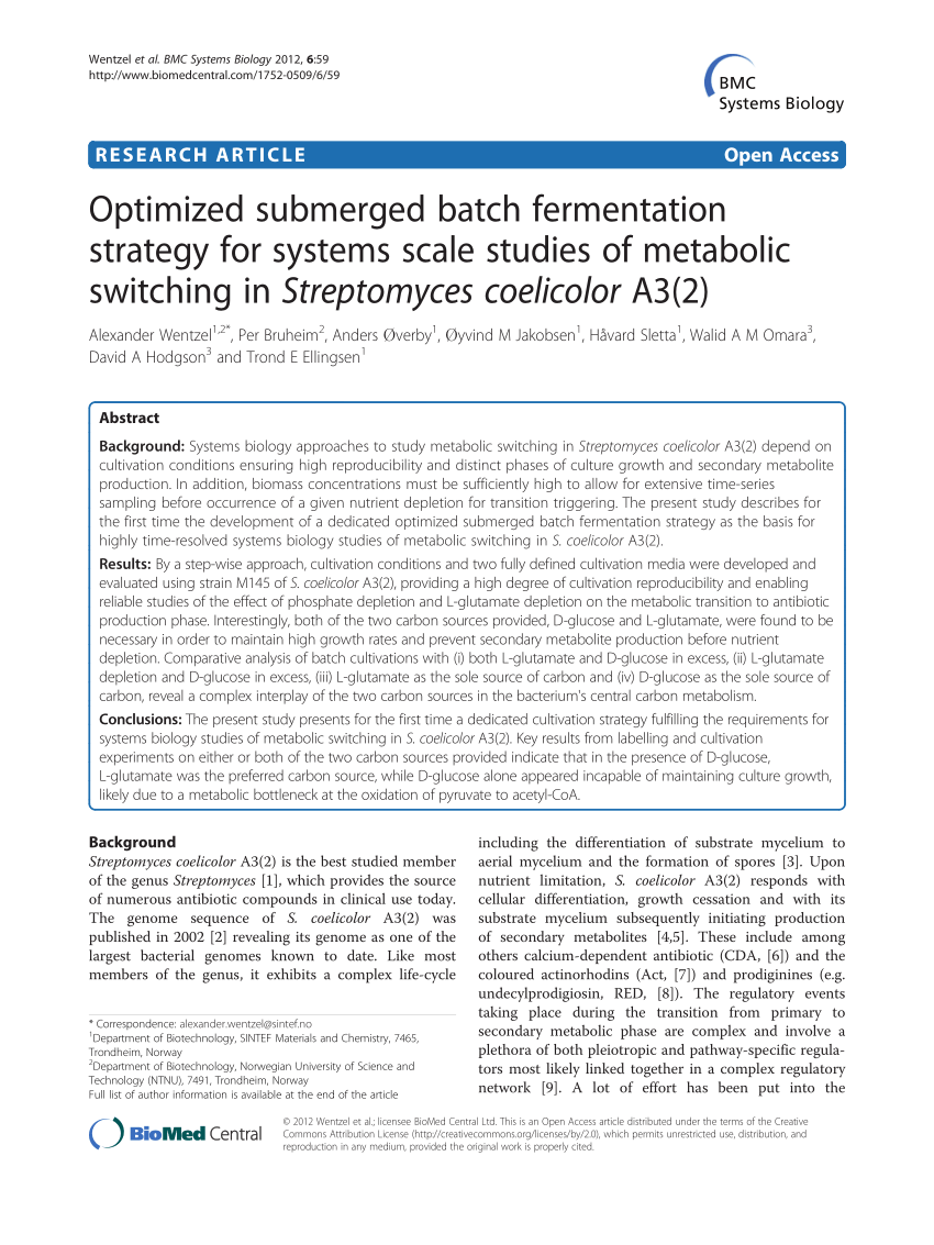 (PDF) Optimized submerged batch fermentation strategy for systems scale ... - Largepreview