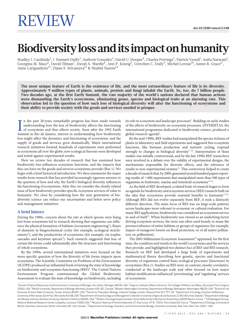 biodiversity research papers