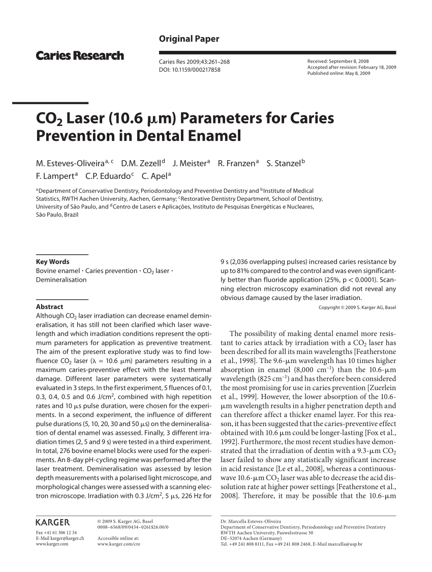 co2 laser parameters