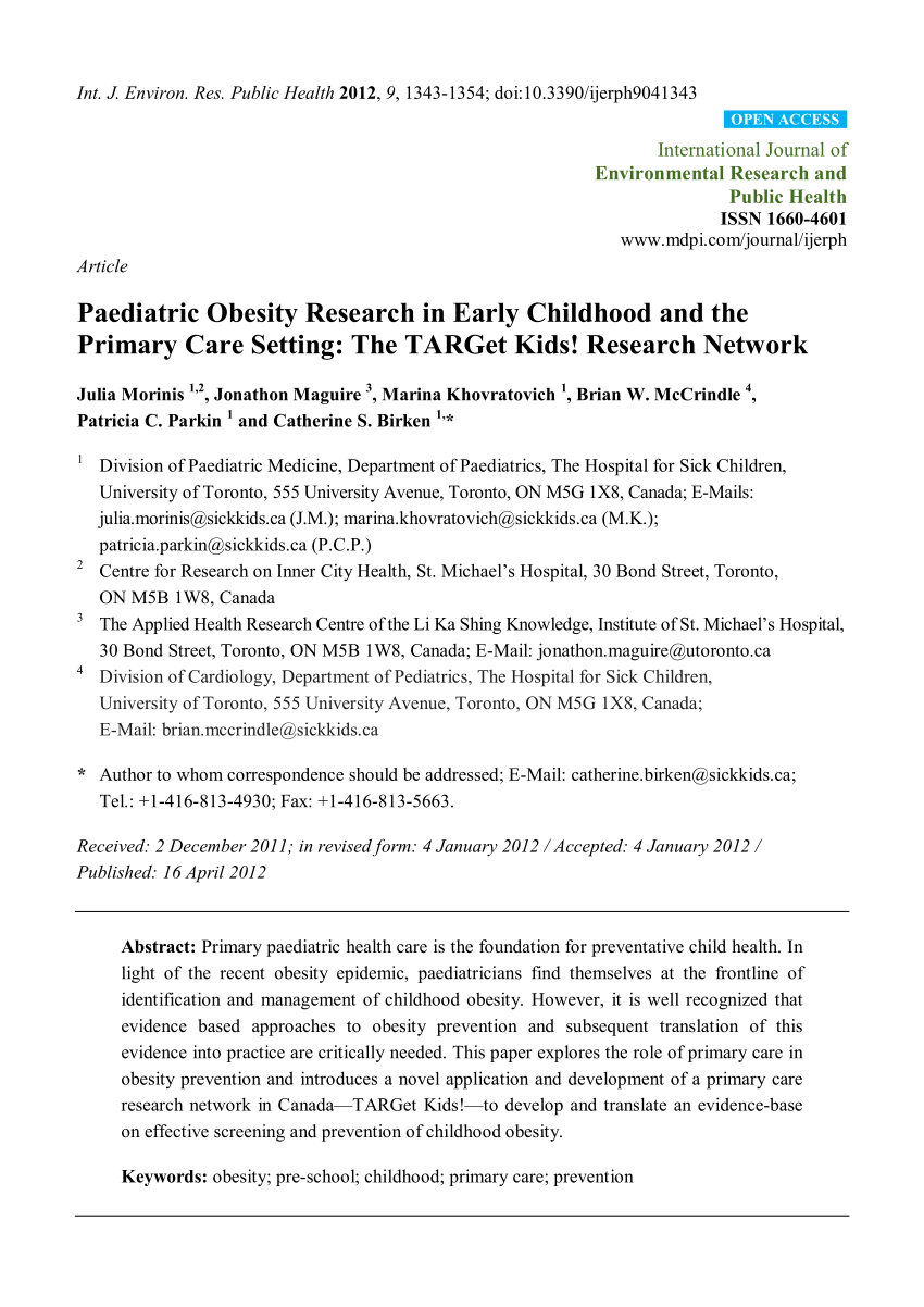 childhood obesity research paper pdf