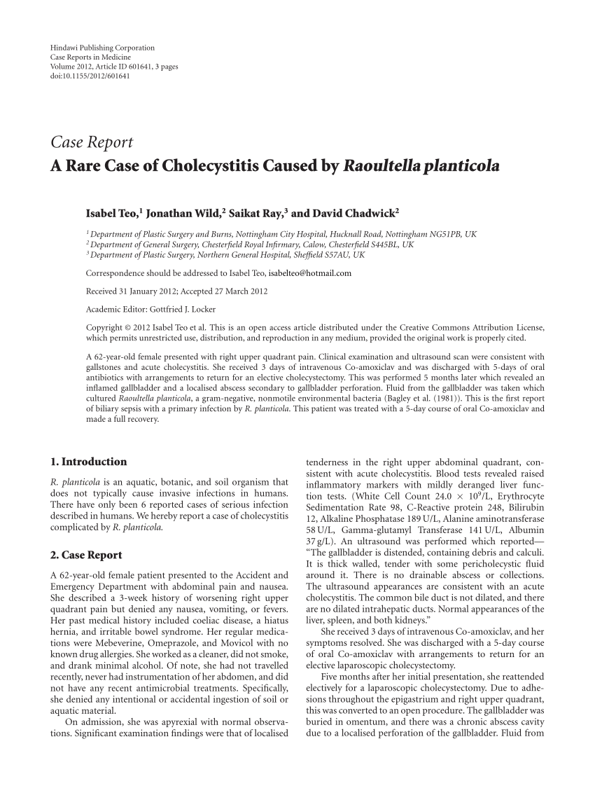 cholecystitis case study pdf