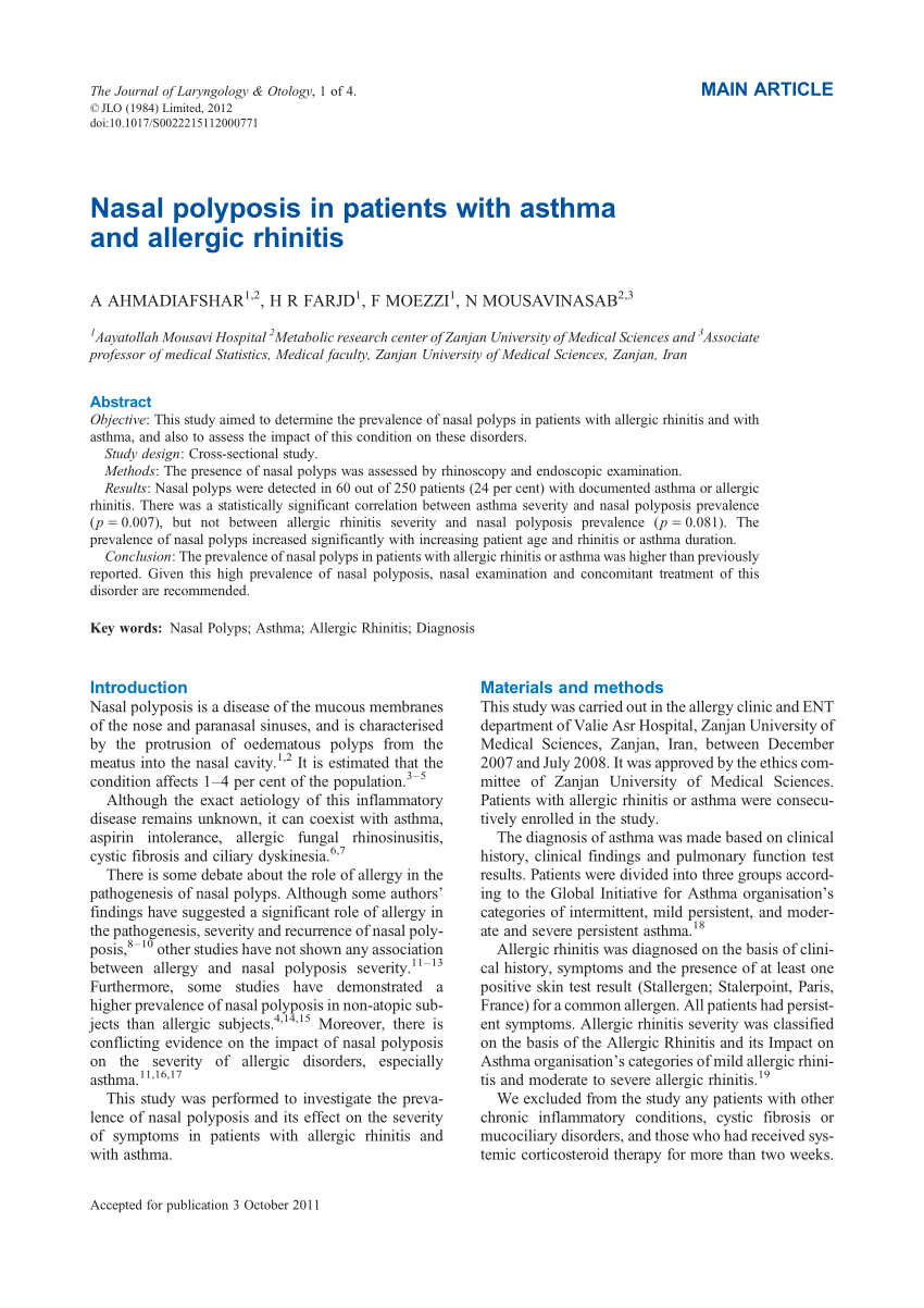 nasal polyps asthma