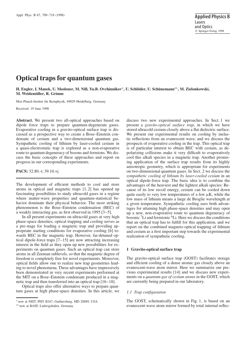 Experimental Setup The Yag Beam Creates A Horizontal Dipole - 