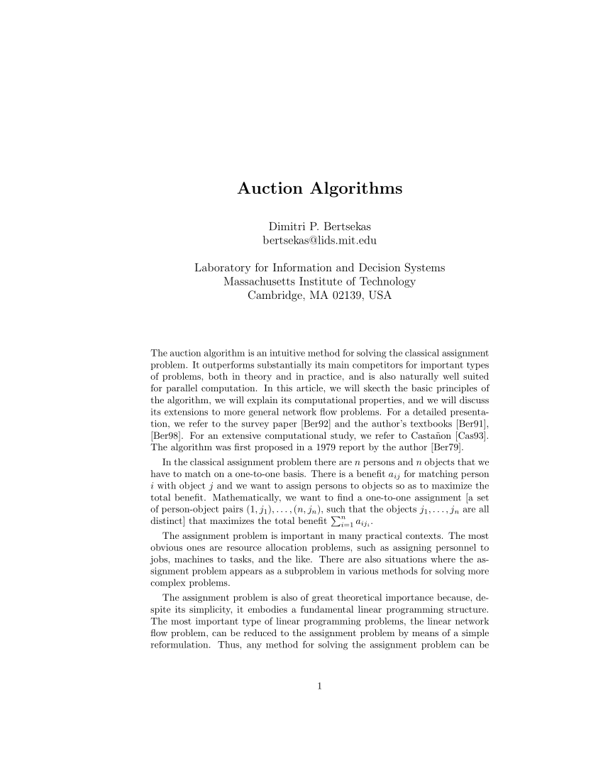 a distributed asynchronous relaxation algorithm for the assignment problem