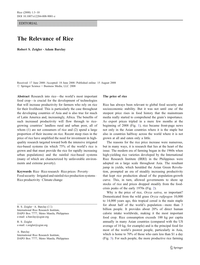 thesis about rice