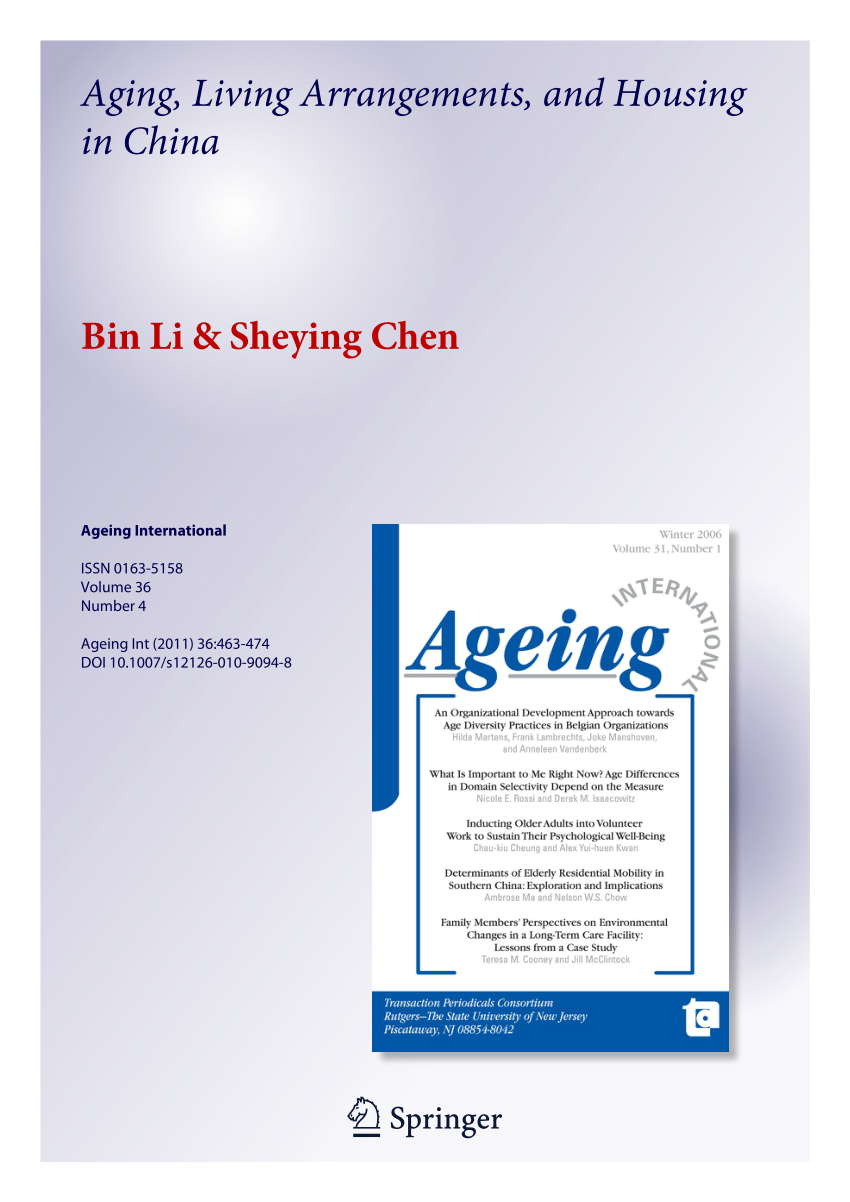 Pdf Aging Living Arrangements And Housing In China