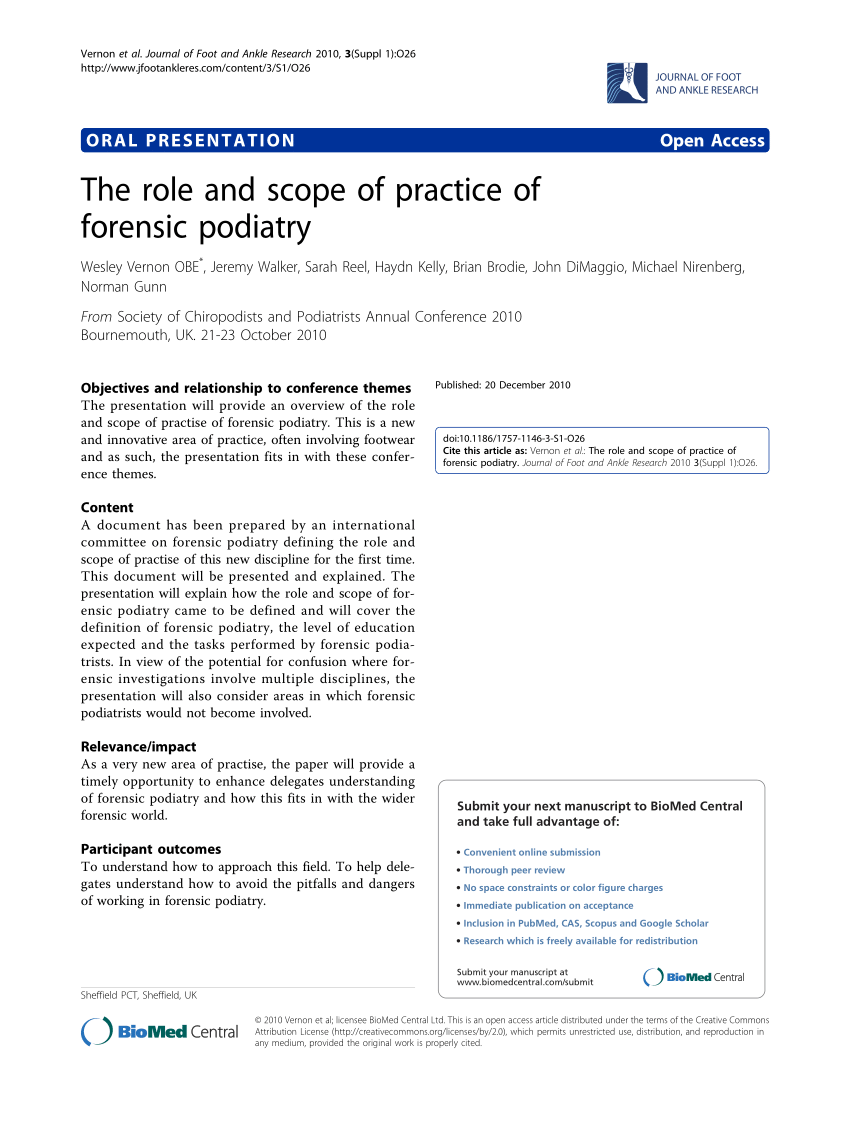 The Role and Scope of Practice of