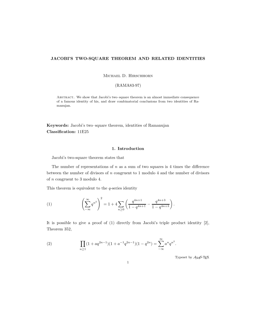 Jacobi's four-square theorem 