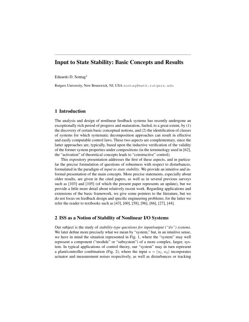 PDF) Input State Stability: Basic Concepts and Results