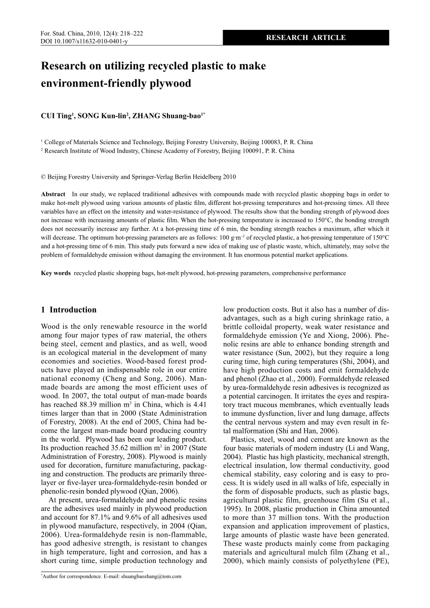 Recycling Plastic Film and New Plastics Recycling Research